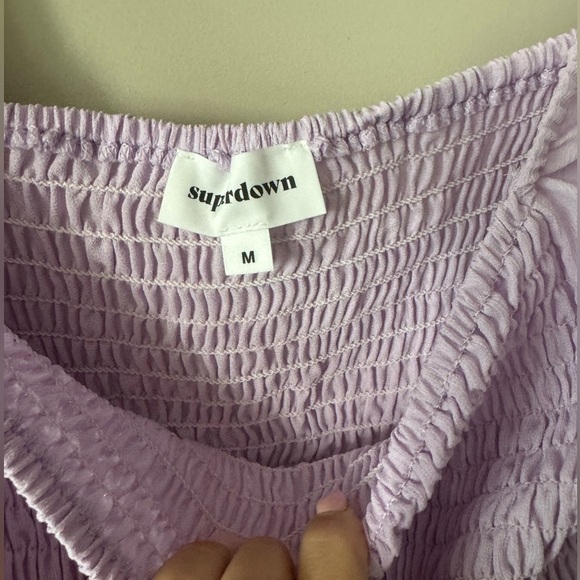 NWT Superdown Lilac Smocked Blouse l M - Picture 5 of 5